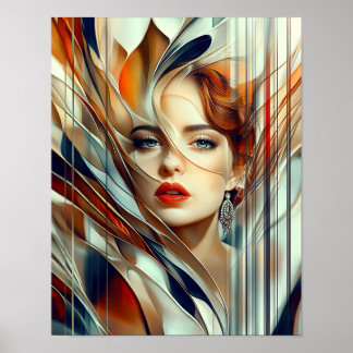 Modern Snyggt Rainbow Abstrakt Benice Woman Poster