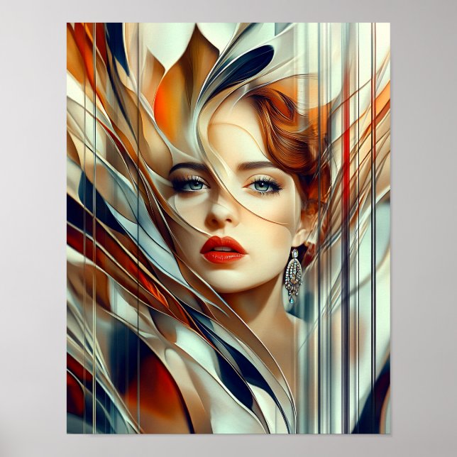 Modern Snyggt Rainbow Abstrakt Benice Woman Poster (Framsidan)