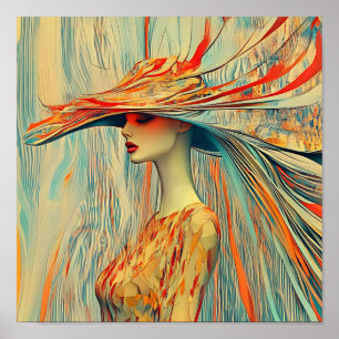 Modern Snyggt Rainbow Abstrakt Benice Woman Poster