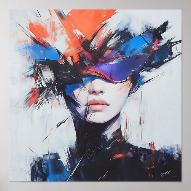 Modern Snyggt Rainbow Abstrakt Benice Woman Poster (Framsidan)