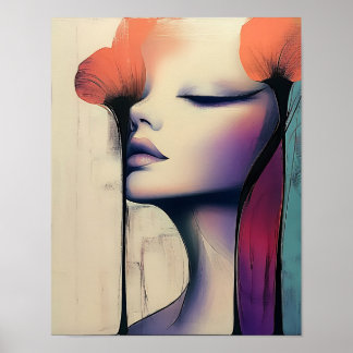 Modern Snyggt Rainbow Abstrakt Benice Woman Poster
