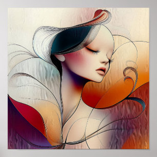 Modern Snyggt Rainbow Abstrakt Benice Woman Poster