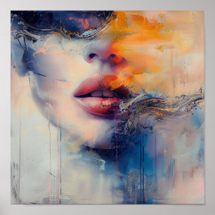 Modern Snyggt Rainbow Abstrakt Benice Woman Poster