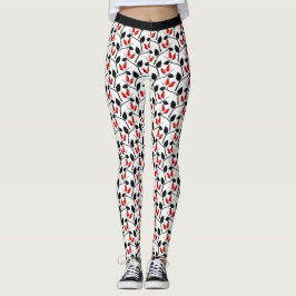 Modern Snyggt Red Black Ro Hips Mönster Yoga Leggings