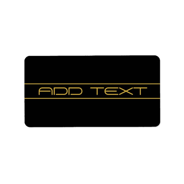 Modern Snyggt redigerbar Guld-text och Rand Adressetikett (Framsidan)