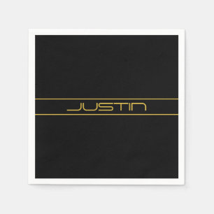 Modern Snyggt redigerbar Guld-text och Rand Pappersservett