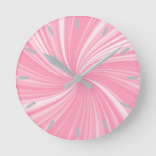 Modern Snyggt Rosa Mönster Rund Klocka