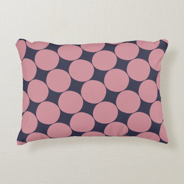 Modern Snyggt Rosa Polka-punkt Prydnadskudde (Framsidan)