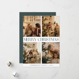 Modern Snyggt Scandinavian Grönt Enkel jul Julkort