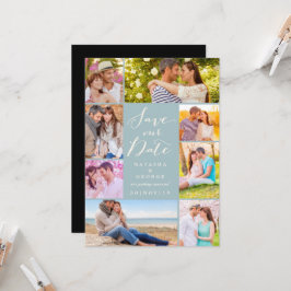 Modern Snyggt Script 8 multifoto Spara datum Inbjudningar