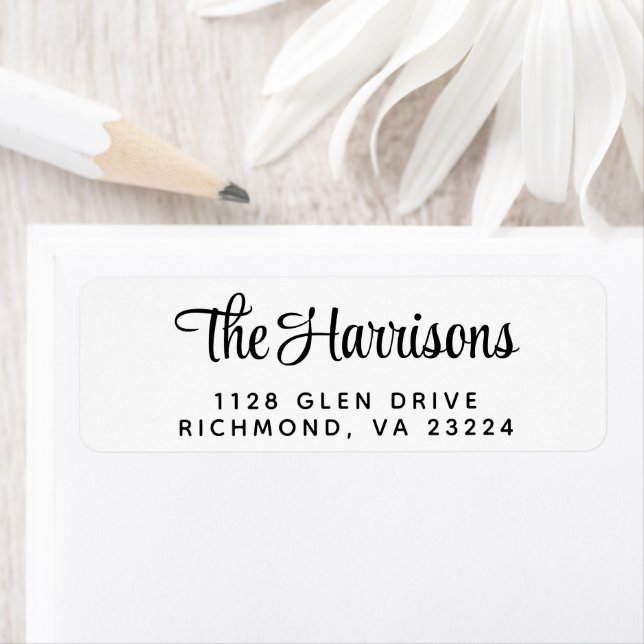 Modern Snyggt Script-Returadress Returadress Etikett (Insitu)