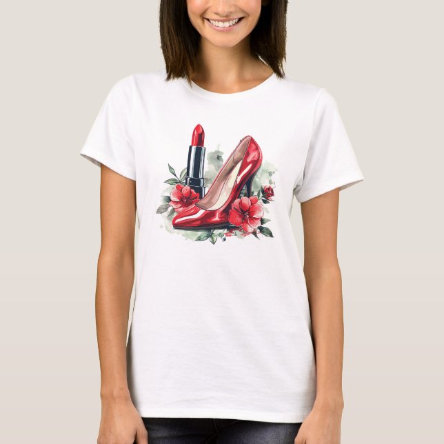 Modern Snyggt Sensuell Vacker Woman T-Shirt (Framsida)