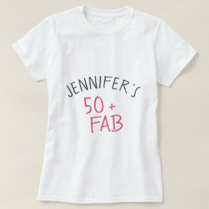 Modern Snyggt Shock rosa Black 50 Fabulous Birthda T Shirt