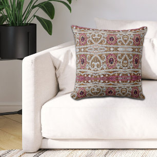 Modern Snyggt silver guld burgundy rosa bohemian Kudde