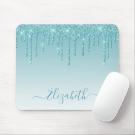 Modern Snyggt-skript för Trendiget Aqua Glitter Musmatta
