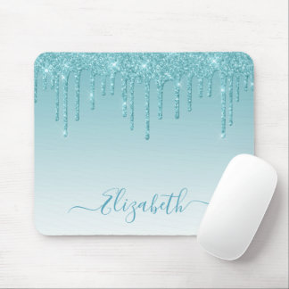 Modern Snyggt-skript för Trendiget Aqua Glitter Musmatta