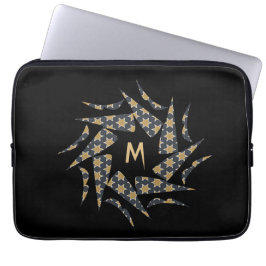 Modern Snyggt Star Mönster Monogram Personalize Laptop Fodral