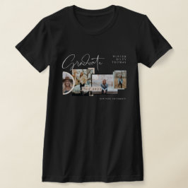 Modern Snyggt Studenten 4 Photo Collage Grad T Shirt