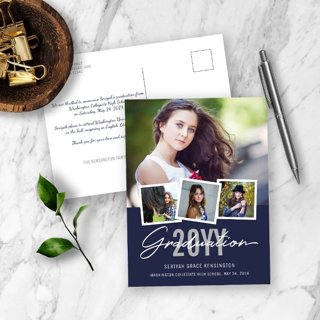 Modern Snyggt Studenten, klass 2019 4 Foto Vykort (Skapare uppladdad)