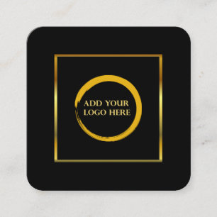 Modern snyggt svart och guld logotyp professionell fyrkantigt visitkort