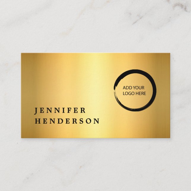 Modern snyggt svart och guld logotyp professionell visitkort (Framsida)
