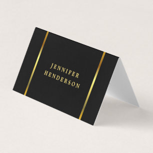 Modern snyggt svart och guld professionell visitkort