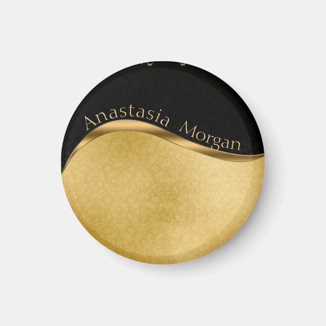 Modern Snyggt, Svarta och Guld Magnet (Framsidan)