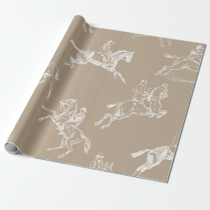 Modern Snyggt Taupe White Toile Presentpapper
