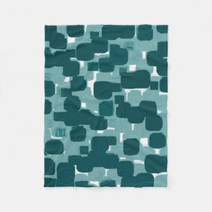 Modern Snyggt Teal Abstrakt Mönster Fleecefilt
