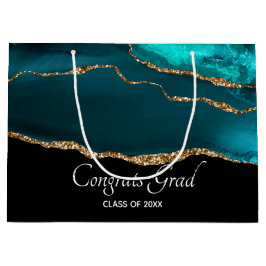 Modern Snyggt Teal Agate & Guld Ribbon Studenten