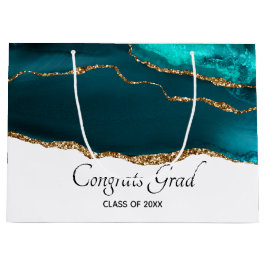 Modern Snyggt Teal Agate & Guld Ribbon Studenten