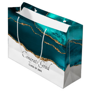Modern Snyggt Teal Agate & Guld Ribbon Studenten