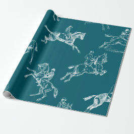Modern Snyggt Teal Blue  Toile Presentpapper