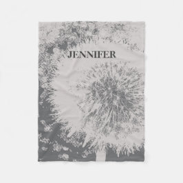 Modern snyggt trendig abstrakt dandelion monogram fleecefilt
