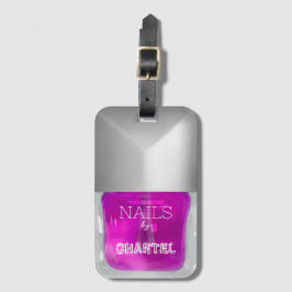 Modern snyggt trendig i rosa nagel-politisk chic bagagebricka