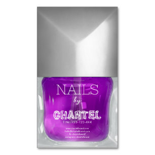 Modern snyggt trendig lilac nagel polsk chic magnetiska visitkort