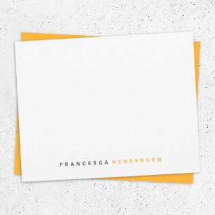 Modern Snyggt Trendig Orange Modern minimalistisk Anteckningskort