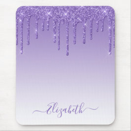 Modern Snyggt Trendig Skript Lila Glitter Musmatta