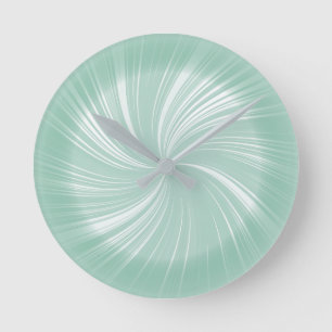 Modern Snyggt Turcos Radiant Twirl Mönster Rund Klocka