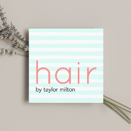 Modern Snyggt Turcos White Rand Pastel Hair Fyrkantigt Visitkort