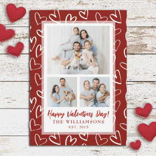 Modern Snyggt Valentines day Family Photo Helgdag Julkort
