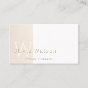 Modern Snyggt Vanilla Monogram-Professionell Visitkort