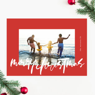 modern snyggt, vit och god jul julkort