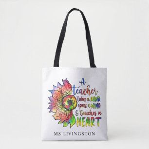 Modern Snyggt Watercolor Personlig Teacher Tygkasse