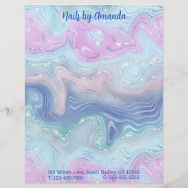 Modern Snyggt Watercolor Swirls och Glitter Brevhuvud