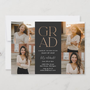 Modern Soaring Grad Faux Ro Guld Studenten Inbjudningar