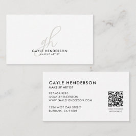 Modern Social Ikon QR Monogram Sminkartist Visitkort