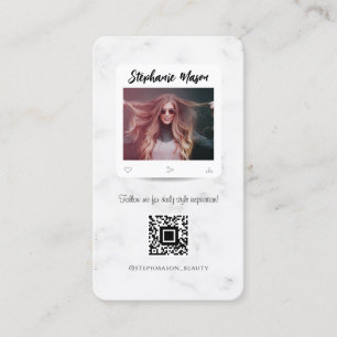 Modern Social Media Influencer Beauty Marble Visitkort