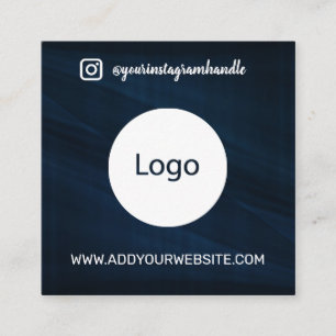 Modern social-media lägger till logotyp fotoinfo fyrkantigt visitkort