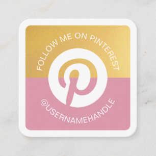 Modern Social Media Pinterest Följ mig Foto Fyrkantigt Visitkort